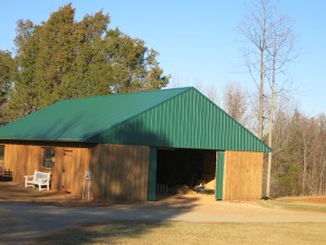 Barn from wood gathered and planed onsite.