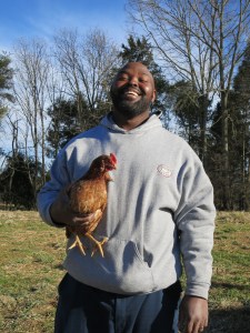 Tony Hearst with one of his girls at Summerfield Farms